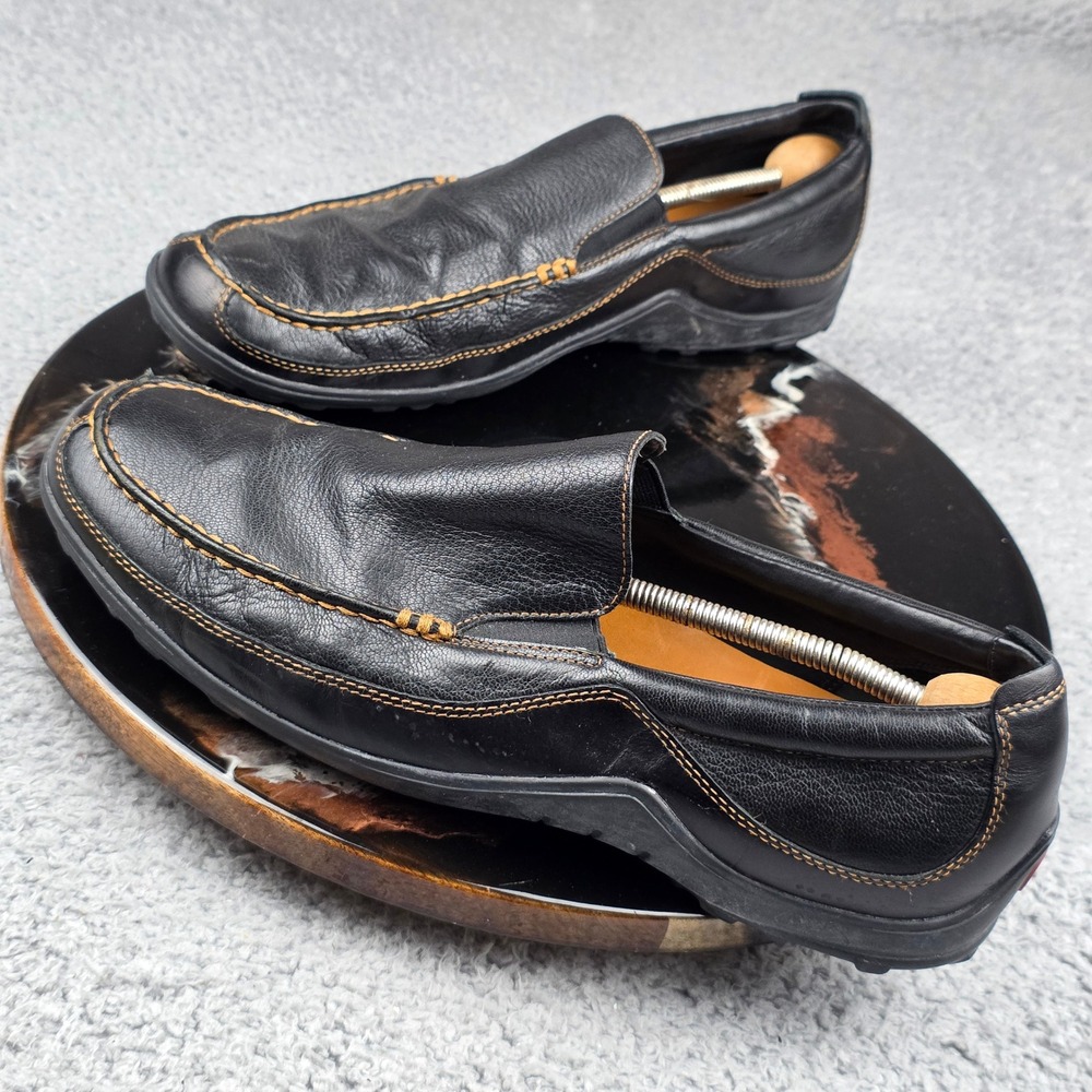 Cole Haan CO3557 Tucker Venetian Black Slip on Leather Shoe Loafers Mens Sz 13 M